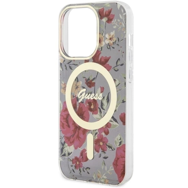 Guess GUHMP14LHCFWSA iPhone 14 Pro 6.1" green/khaki hardcase Flower MagSafe_5