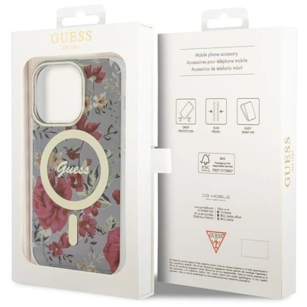 Guess GUHMP14LHCFWSA iPhone 14 Pro 6.1" green/khaki hardcase Flower MagSafe_7