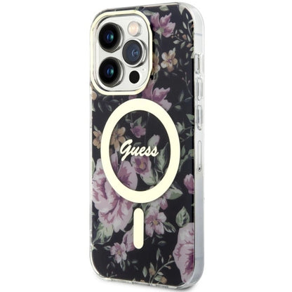 Guess GUHMP14LHCFWSK iPhone 14 Pro 6.1" black/black hardcase Flower MagSafe_1