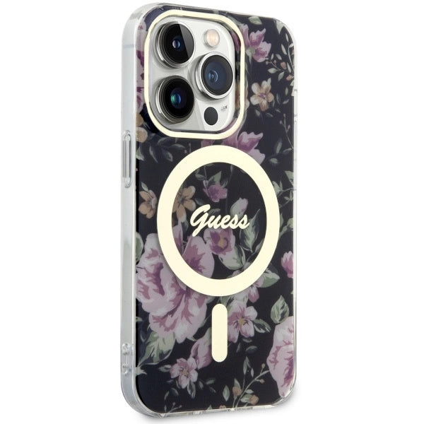 Guess GUHMP14LHCFWSK iPhone 14 Pro 6.1" black/black hardcase Flower MagSafe_3