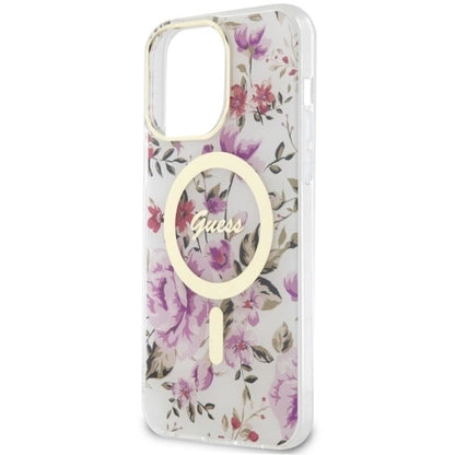 Guess GUHMP14LHCFWST iPhone 14 Pro 6.1" transparent hardcase Flower MagSafe_5