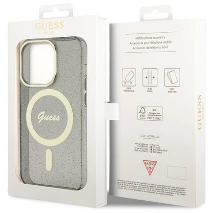 Guess GUHMP14LHCMCGK iPhone 14 Pro 6.1" black/black hardcase Glitter Gold MagSafe_7