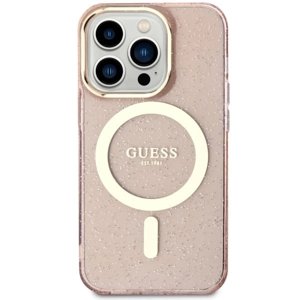 Guess GUHMP14LHCMCGP iPhone 14 Pro 6.1" pink/pink hardcase Glitter Gold MagSafe_2