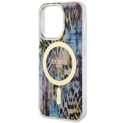 Guess GUHMP14LHLEOPWB iPhone 14 Pro 6.1" blue/blue hardcase Leopard MagSafe_5