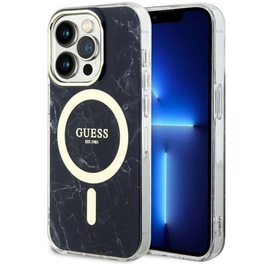 Guess GUHMP14LPCUMAK iPhone 14 Pro 6.1" black/black hardcase Marble MagSafe_0