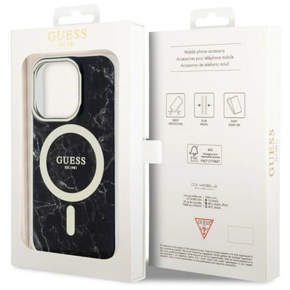 Guess GUHMP14LPCUMAK iPhone 14 Pro 6.1" black/black hardcase Marble MagSafe_7