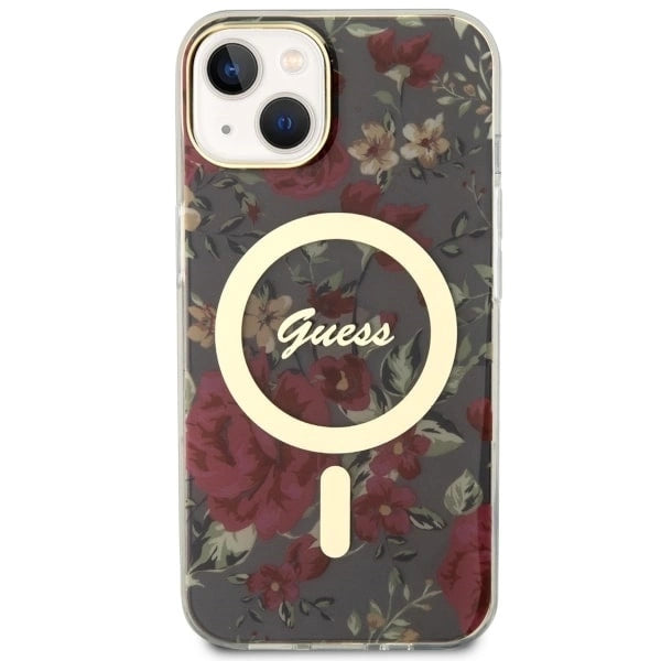 Guess GUHMP14MHCFWSA iPhone 14 Plus 6.7" green/khaki hardcase Flower MagSafe_2