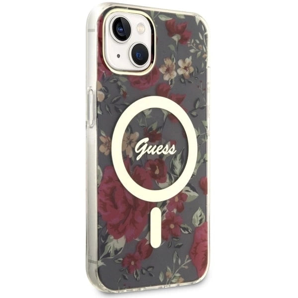 Guess GUHMP14MHCFWSA iPhone 14 Plus 6.7" green/khaki hardcase Flower MagSafe_3