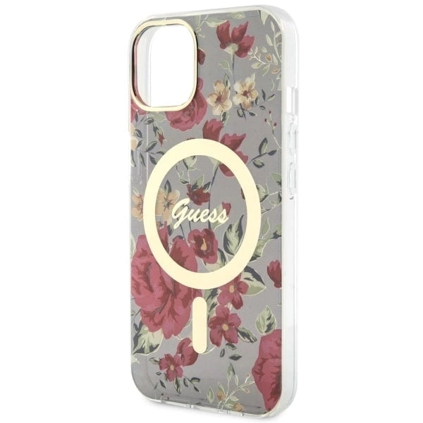 Guess GUHMP14MHCFWSA iPhone 14 Plus 6.7" green/khaki hardcase Flower MagSafe_5