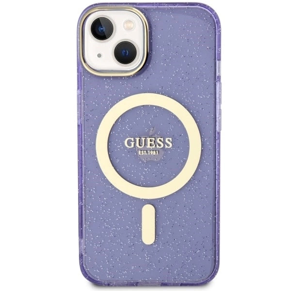 Guess GUHMP14MHCMCGU iPhone 14 Plus 6.7" purple/purple hardcase Glitter Gold MagSafe_2