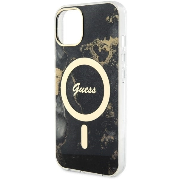 Guess GUHMP14MHTMRSK iPhone 14 Plus 6.7" black/black hardcase Golden Marble MagSafe_5