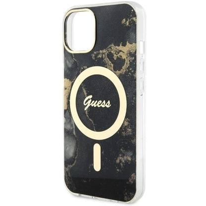 Guess GUHMP14MHTMRSK iPhone 14 Plus 6.7" black/black hardcase Golden Marble MagSafe_5
