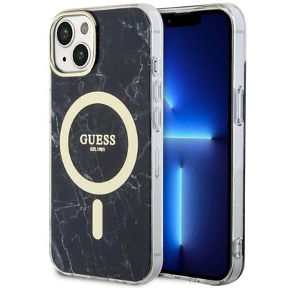 Guess GUHMP14MPCUMAK iPhone 14 Plus 6.7" black/black hardcase Marble MagSafe_0