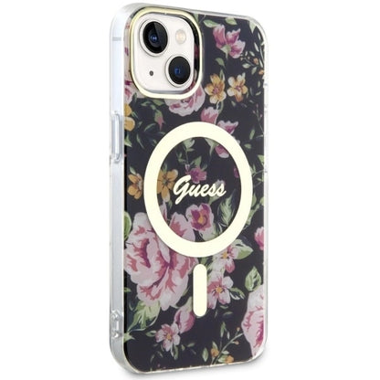 Guess Flower MagSafe case for iPhone 14 - black_3