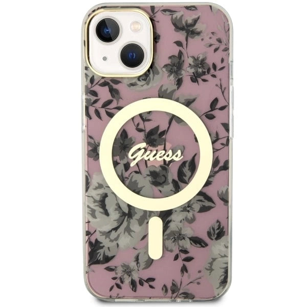 Guess Flower MagSafe case for iPhone 14 - pink_2