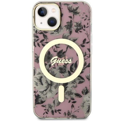 Guess Flower MagSafe case for iPhone 14 - pink_2