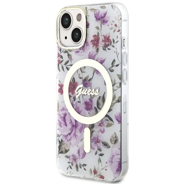 Guess Flower MagSafe case for iPhone 14 - transparent_1