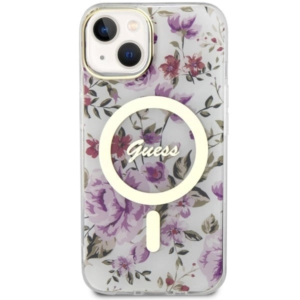 Guess Flower MagSafe case for iPhone 14 - transparent_2
