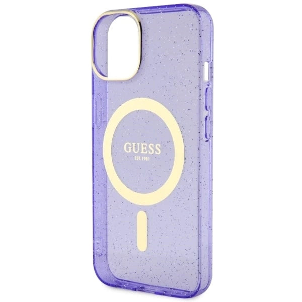 Guess Glitter Gold MagSafe case for iPhone 14 - purple_5