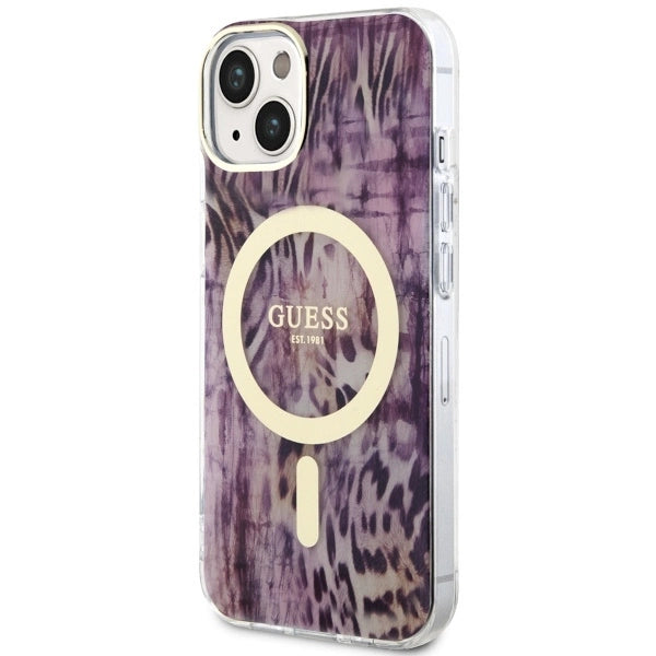 Guess Leopard MagSafe case for iPhone 14 - pink_1