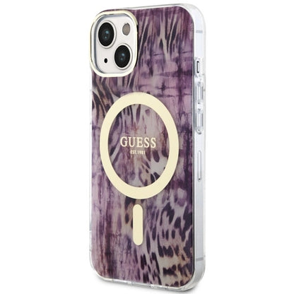 Guess Leopard MagSafe case for iPhone 14 - pink_1