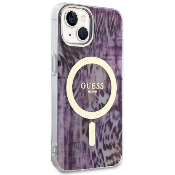 Guess Leopard MagSafe case for iPhone 14 - pink_3