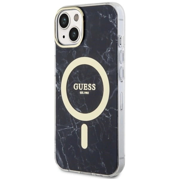 Guess GUHMP14SPCUMAK iPhone 14 6.1" black/black hardcase Marble MagSafe_1
