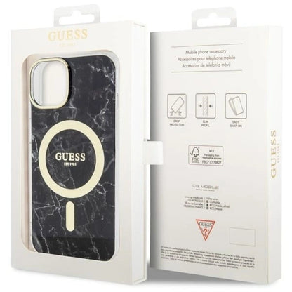 Guess GUHMP14SPCUMAK iPhone 14 6.1" black/black hardcase Marble MagSafe_7