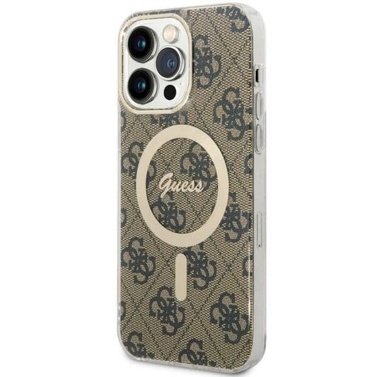 Guess GUHMP14XH4STW iPhone 14 Pro Max 6.7" brown/brown hardcase 4G MagSafe_0