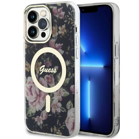 Guess GUHMP14XHCFWSK iPhone 14 Pro Max 6.7&quot; black/black hardcase Flower MagSafe_0