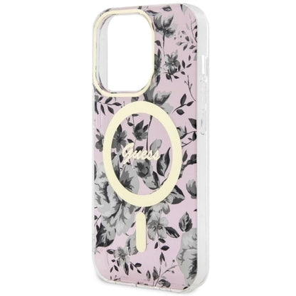 Guess GUHMP14XHCFWSP iPhone 14 Pro Max 6.7" pink/pink hardcase Flower MagSafe_5