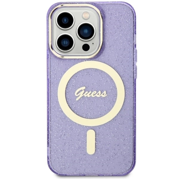 Guess GUHMP14XHCMCGU iPhone 14 Pro Max 6.7" purple/purple hardcase Glitter Gold MagSafe_2