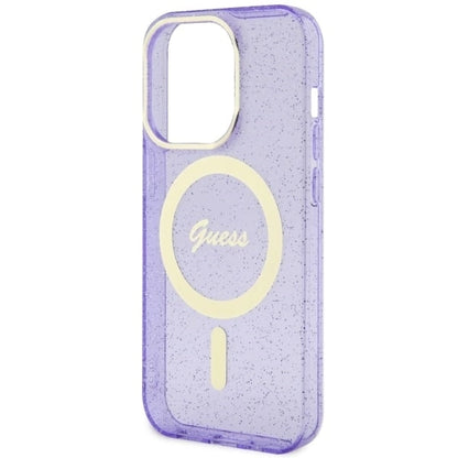 Guess GUHMP14XHCMCGU iPhone 14 Pro Max 6.7" purple/purple hardcase Glitter Gold MagSafe_5