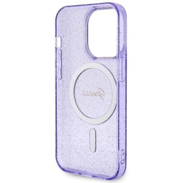 Guess GUHMP14XHCMCGU iPhone 14 Pro Max 6.7" purple/purple hardcase Glitter Gold MagSafe_6