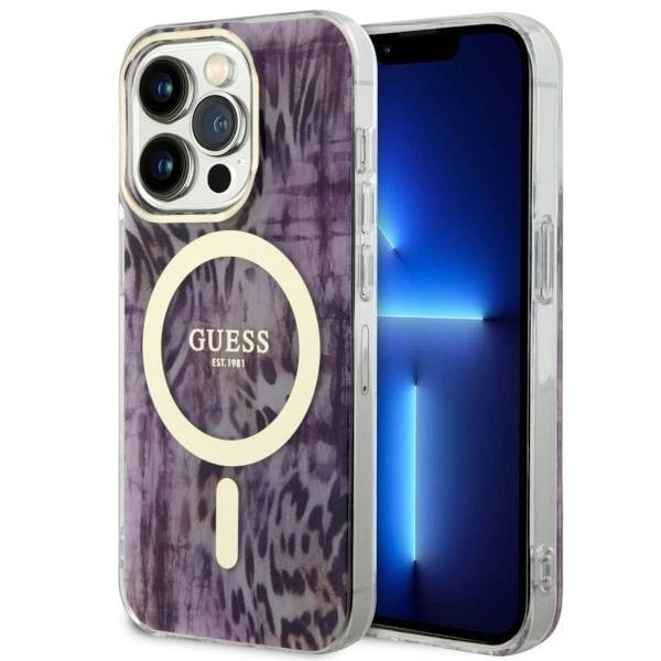 Guess GUHMP14XHLEOPWP iPhone 14 Pro Max 6.7&quot; pink/pink hardcase Leopard MagSafe_0