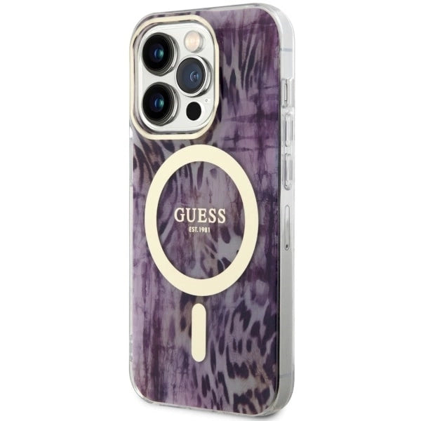 Guess GUHMP14XHLEOPWP iPhone 14 Pro Max 6.7&quot; pink/pink hardcase Leopard MagSafe_1
