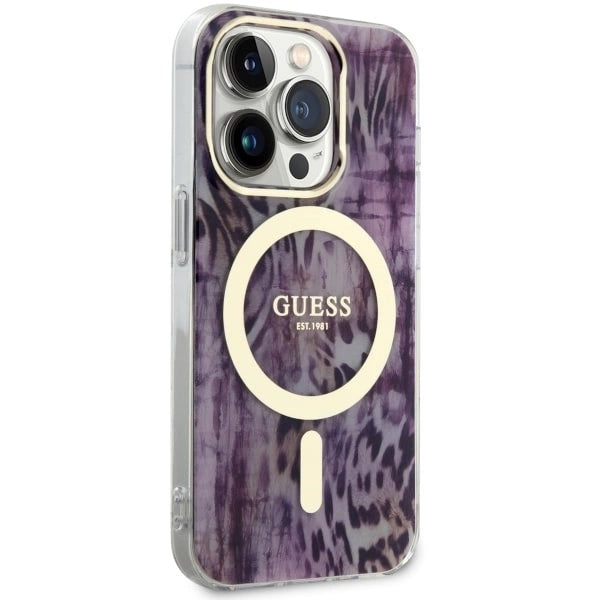 Guess GUHMP14XHLEOPWP iPhone 14 Pro Max 6.7&quot; pink/pink hardcase Leopard MagSafe_3