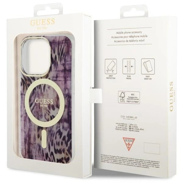 Guess GUHMP14XHLEOPWP iPhone 14 Pro Max 6.7&quot; pink/pink hardcase Leopard MagSafe_7