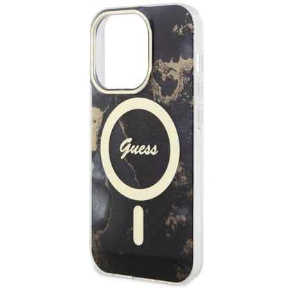Guess GUHMP14XHTMRSK iPhone 14 Pro Max 6.7" black/black hardcase Golden Marble MagSafe_5