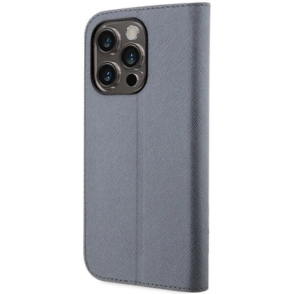 Karl Lagerfeld KLBKP14LSANKCPG iPhone 14 Pro 6.1" bookcase silver/silver Saffiano Karl & Choupette_1
