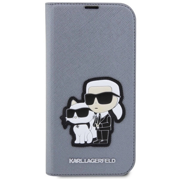 Karl Lagerfeld KLBKP14LSANKCPG iPhone 14 Pro 6.1" bookcase silver/silver Saffiano Karl & Choupette_2