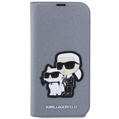 Karl Lagerfeld KLBKP14LSANKCPG iPhone 14 Pro 6.1" bookcase silver/silver Saffiano Karl & Choupette_2