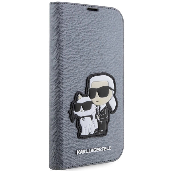 Karl Lagerfeld KLBKP14LSANKCPG iPhone 14 Pro 6.1" bookcase silver/silver Saffiano Karl & Choupette_4