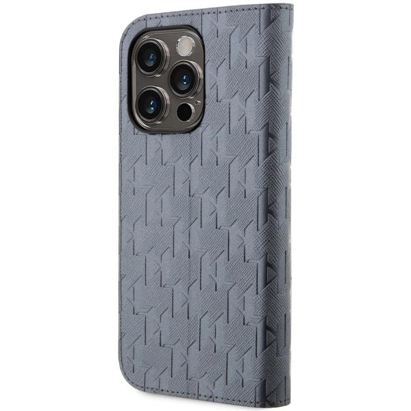 Karl Lagerfeld KLBKP14XSAKLHPG iPhone 14 Pro Max 6.7" bookcase silver/silver Saffiano Monogram_1
