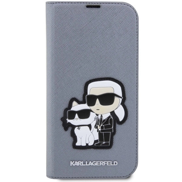 Karl Lagerfeld KLBKP14XSANKCPG iPhone 14 Pro Max 6.7" bookcase silver/silver Saffiano Karl &amp; Choupette_2
