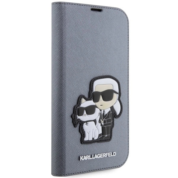Karl Lagerfeld KLBKP14XSANKCPG iPhone 14 Pro Max 6.7" bookcase silver/silver Saffiano Karl &amp; Choupette_4