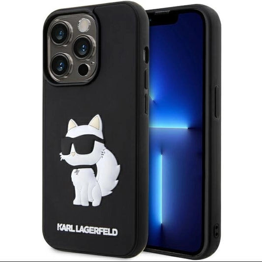 Karl Lagerfeld KLHCP14L3DRKHNK iPhone 14 Pro 6.1" black/black hardcase Rubber Choupette 3D_0