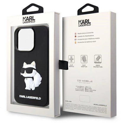 Karl Lagerfeld KLHCP14L3DRKHNK iPhone 14 Pro 6.1" black/black hardcase Rubber Choupette 3D_7