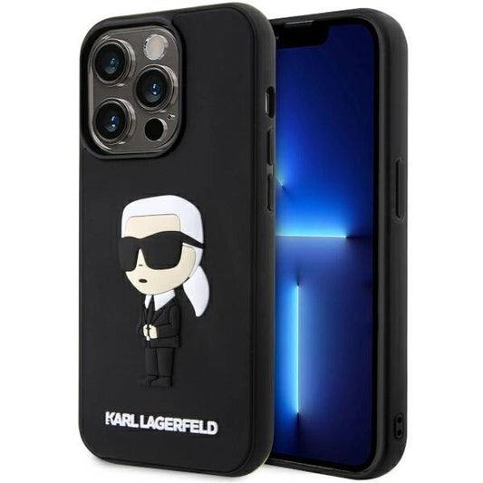Karl Lagerfeld KLHCP14L3DRKINK iPhone 14 Pro 6.1" black/black hardcase Rubber Ikonik 3D_0