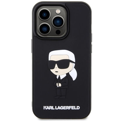 Karl Lagerfeld KLHCP14L3DRKINK iPhone 14 Pro 6.1" black/black hardcase Rubber Ikonik 3D_2
